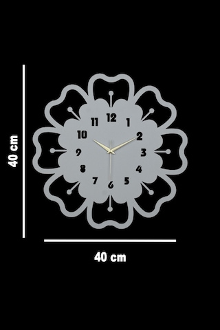 Mercan Model Metal Lazer Kesim Akar Sessiz Mekanizmalı Duvar Saati 40 40 Cm -m021 Beyaz