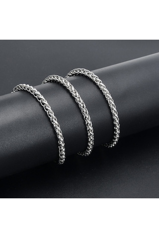 Chavin 50 Cm. 3/4 Mm. Burgu Çelik Erkek Zincir Kolye Dg34 Gümüş
