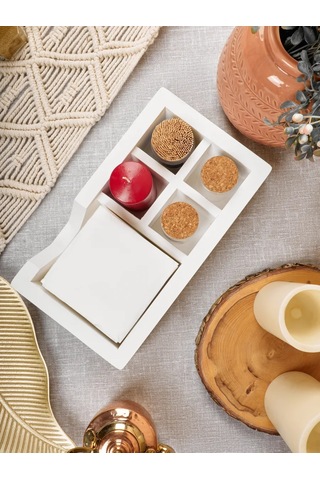 Oktaur Büyük Ahşap Masa Peçetelik 451687092 Beyaz