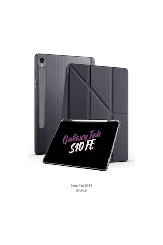 Galaxy Uyumlu Tab S10 Fe 10.9 İnç Uyumlu Kalem Bölmeli Katlanabilir Standlı Tri Folding Tablet Kılıfı Kapaklı Kılıf