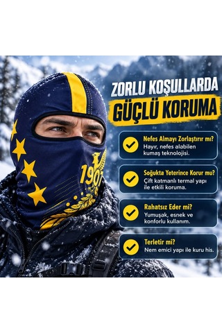 Teorastore Taraftar Maskesi Kışlık Unisex Termal Balaklava Boyunluk Nefes Alabilen Rüzgara Dayanıklı Kırmızı