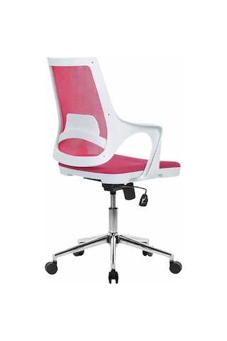Mix White Çalışma Sandalyesi Ofis Koltuğu Pembe