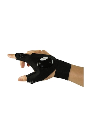 Soulader Çok Fonksiyonlu Led Aydınlatmalı Eldiven, Yüksek Parlaklık Ve Konforlu Pamuk Kumaş İle Açık Hava Sporları İçin Pratik Ve Kullanışlı El Feneri Eldiveni Siyah