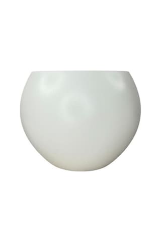 Küre Yuvarlak Top Vazo Dekoratif Saksı Beyaz 25 20cm