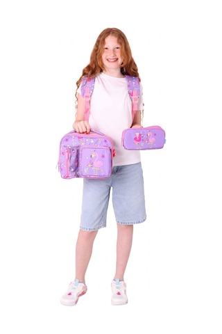 Kaukko Kids Kız Çocuk İlkokul Okul Çantası Seti - Peluş Flamingolu - Mor Pembe L5240+l7240+l8240 Mor - Pembe