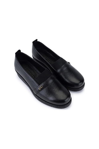 Tamer Tanca Kadın Hakiki Deri Siyah Floter Casual Ayakkabı 1095 Sz504 Bn Ayk Sk25-26 Sıyah Fltr Siyah