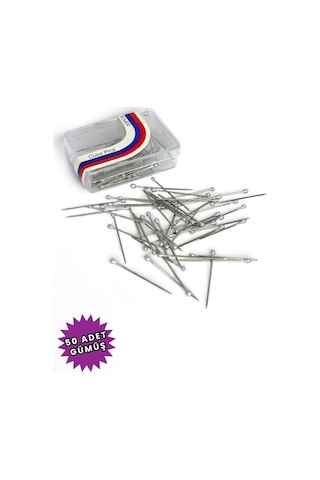 Toplu İğne Gümüş Gri Renk 50 Adet 2.5cm - Eşarp Ve Şal İğnesi - Kadın Tesettür Aksesuar Çok Amaçlı Gümüş