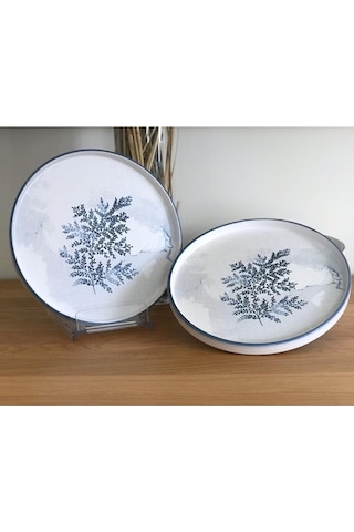 Pasta Tabağı Stackable 21 cm Mat Çiçek Desen 19862