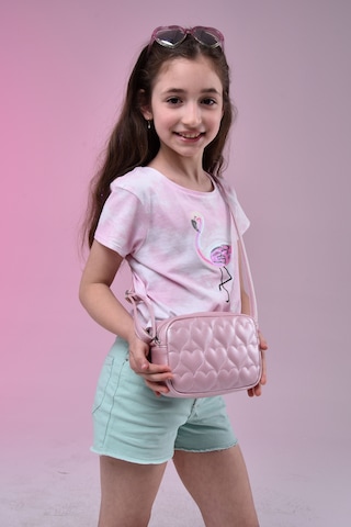 İcone Bag Icone Çocuk Kalp Kapitone Detaylı Omuz Çantası Pudra