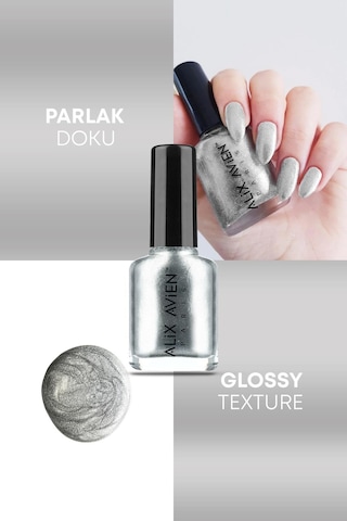 Alix Avien Metalik Gri Oje 29 Yüksek Pigmentli Uzun Süreli Kalıcılık Hızlı Kuruma Nail Lacquer 29