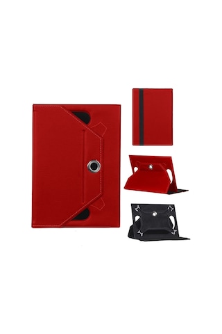 Alcatel A3 Universal Standlı Tablet Kılıfı Kırmızı Kırmızı
