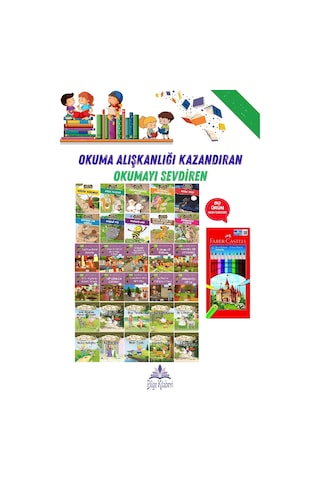2. Sınıf Okuma Alışkanlığı Kazandıran Okumayı Sevdiren 30 Kitap + Kuru Boya Kalemi Hediyeli
