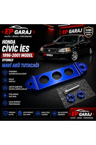 Honda Civic İes 1996-2001 Model Uyumlu Mavi Renkli Akü Tutacağı 0