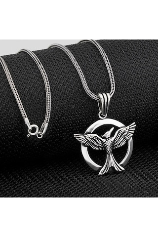 Takılingo 925 Ayar Gümüş Anka Kuşu Model Erkek Kolye Gümüş