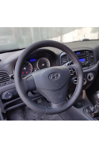 Hyundai Accent Era Araca Özel Direksiyon Kılıfı Noktalı Düz Gri