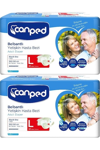 Canped Hasta Bezi Yetişkin Bel Bantlı Polietilen L-Büyük Boy 60 A