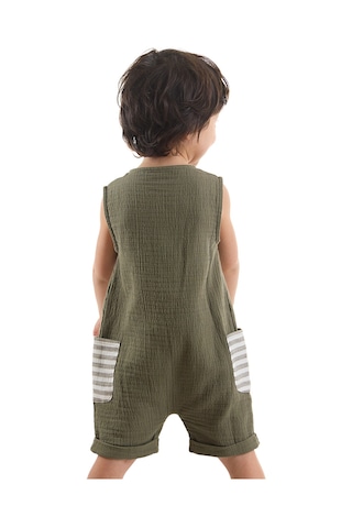 Denokids Erkek Bebek Çocuk Yeşil Müslin Tulum Renkli Çok Renkli