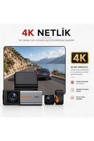 Carlover S2 4K Wifi Ön Arka Araç Kamerası