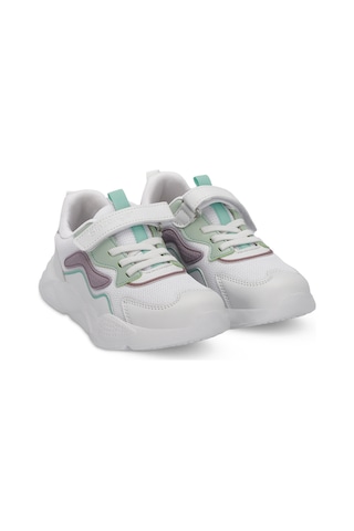 Slazenger PESO I Çocuk Cırt Cırtlı Beyaz / Lila Sneaker