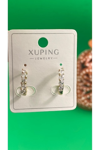 Xuping 14k Altın Renginde Damla Taş Şeklinde Kadın Şık Küpe Gold