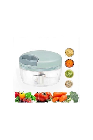 Manuel Gıda Doğrayıcı Sebze Doğrayıcı, 500ml Sarımsak Kıyma Makin Çok Renkli