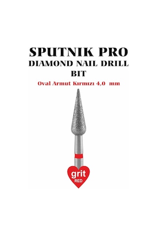 Elmas Oval Armut Freze Kırmızı Çap 4,0mm