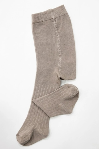 Cocole Socks Kız Bebek Külotlu Çorabı Pamuklu Bej Derby Çizgili 0-24 Ay