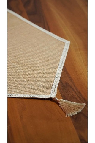 Viemso Dantel Kenarlı Jüt Runner 40x150 Diğer