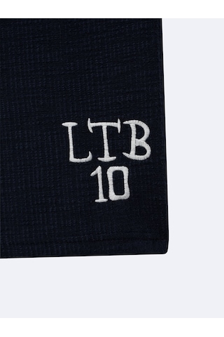 LTB Etek Ucu Nakış Sloganlı Relaxed Lacivert T-shırt