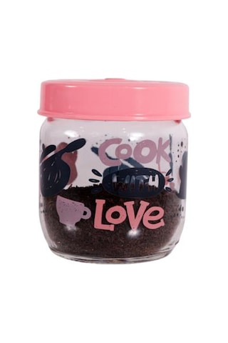 Herevin 139357-810 Desenli Teneke Kutulu Kavanoz Seti 3'lü 425-660-1000 Ml Pembe