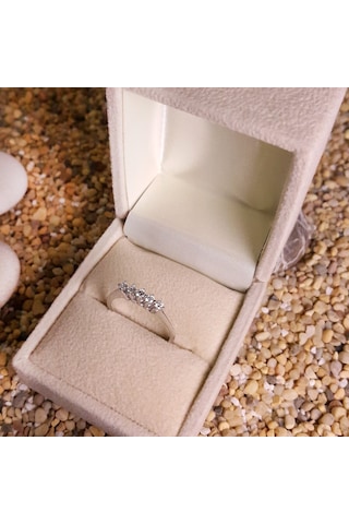 Chavin 0.25 Carat Pırlanta Altın 5 Taş Beştaş Yüzük Dh25