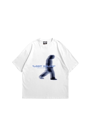 Startmore Lost Souls Baskılı Beyaz Unisex Oversize Beyaz