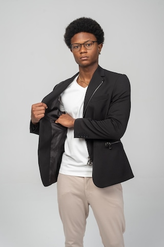 Cekmon Erkek Çift Yönlü Açılır Fermuarlı Rahat Ceket Beyaz