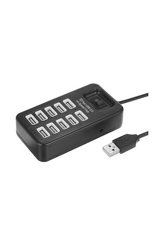 Springsun Siyah 10 Port Usb 2.0 Hub - Hızlı Veri Transferi, Plug & Play, Hafif Ve Kompakt Usb Çevirici