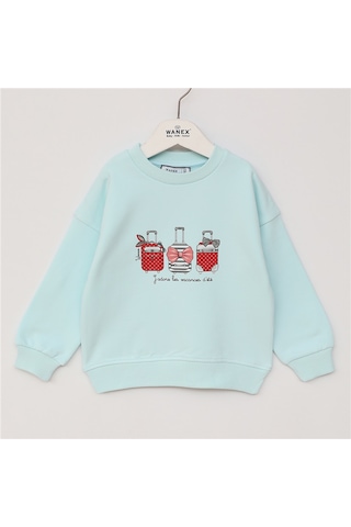 Wanex Kız Çocuk Uzun Kol Kalın Sweat - 32370 Mint Yeşili