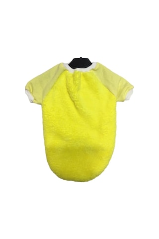 Welsoft Fosforlu Sarı Penye Kollu Kedi Köpek Kıyafeti Elbisesi