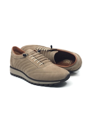 Lisans Shoes %100 Hakiki Nubuk Deri Ortopedik Erkek Günlük Yazlık Akıllı Bağcıklı Ayakkabı 39-45 Kum Beji
