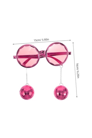 Pembe Disco Toplu Parti Gözlüğü Yetişkin Kostüm Aksesuarı Retro Festival Yılbaşı Kadın Erkek Eğlence