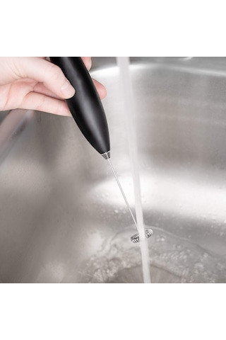 Shineyee El Tutulu Stantlı Seramik Süt Köpürtücü - Ev Ve Ofis İçin Sürdürülebilir Kahve/çay Aleti Beyaz/siyah Siyah