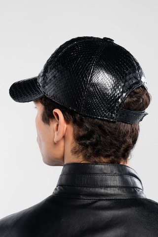 Tamer Tanca Erkek Hakiki Deri Siyah Şapka 524 Yln Sapka Sk20-21 Sıyah Yılan Siyah