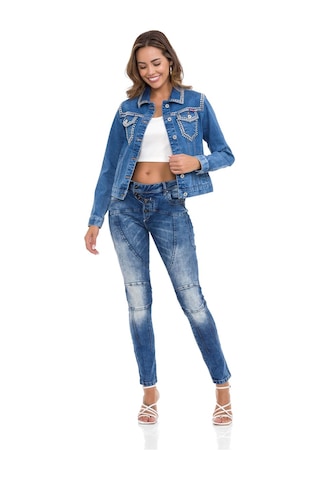Wj213 Kadın Gümüş İşlemeli Denim Ceket 001