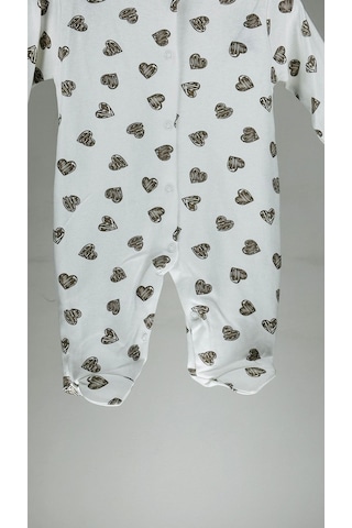 Kalpli Patikli Çıtçıtlı %100 Pamuklu Kız Bebek Tulum 001