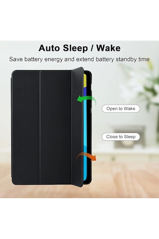 Samsung Galaxy Uyumlu Tab S10 Fe+ Plus 13.1inç Kılıf Kalem Bölmeli Smart Case X620 X626 Kapaklı Kılıf