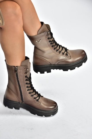 Fox Shoes V999049103 Vizon Hakiki Deri Kadın Postal Bot Vizon-hakiki Deri