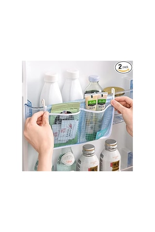 Yunboo Buzdolabı Kapısı Organizatörü 2'li Set - Pp Ve Mesh Malzeme İle Gıda Saklama, Konforlu Depolama Çözümü Mavi