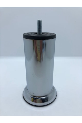 Metal, Krom 12 Cm İnce Diş M8 Vidalı Koltuk,baza,dolap Mobilya Ayağı 4 Adet Krom