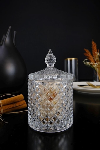 Digithome Cam Kapaklı Şekerlik Lokumluk Ve Kurabiyelik 11,5 Cm - Tg1030-2.5 C1-1-276