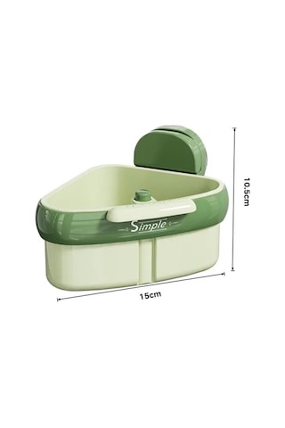 Skycity Mutfak Lavabo Köşesi Suda Filtre Sepeti - Basarak Açılabilir Kapağı, İki Katlı Ayrıştırıcı, Vakum Süngerli Montaj, Yeşil Yeşil