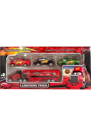 Cars Arabalar Taşıyıcı Tır Mack Şimşek Mcqueen Oyuncak Metal Araba Seti Diğer