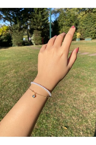 İnci Dorika Çift Sıra Kadın Zarif Bileklik Sevgiliye Hediye